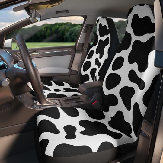 Discover Cow Print Car Seat Covers, Fun Interior Accessory, Cute Animal Decor