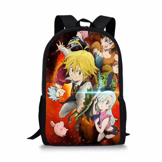 Discover Seven Deadly Sins Cartoon Backpack Cute for Boys Girls School