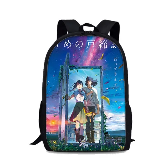 Discover Suzume no Tojimari Cartoon Backpack Cute for Boys Girls School Travel 17 Inch