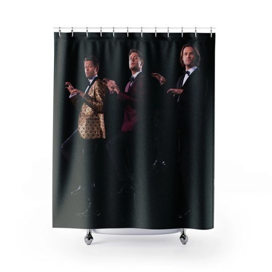 Discover Men of Letters and Tuxedos Shower Curtain Supernatural Cast Glam Edition