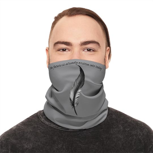 Discover Winter Neck Gaiter With Drawstring Feather Style Winter Gift For Her Gift For Him
