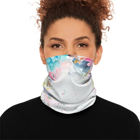 Discover Lightweight Neck Gaiter Flowers White Gift For Her Gift For Her