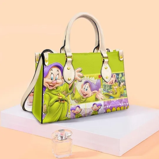 Discover Personalized Dopey Dwarf Leather Handbag, Dopey Lovers Women's Leather Bag Gift