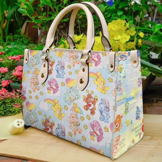 Discover Personalized Care Bears Leather Handbag, Care Bears Lovers Leather Bag Gift