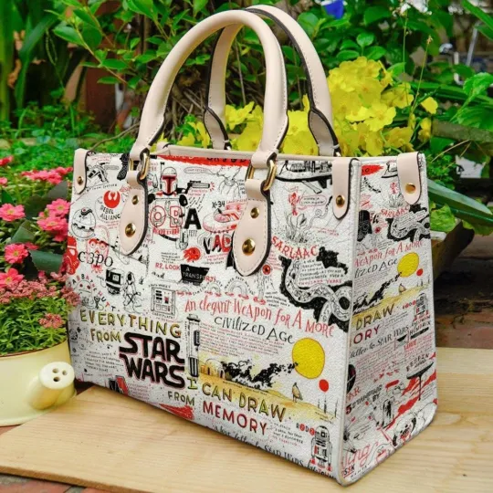 Discover Personalized Starr Warss Leather Handbag, Starr Warss The Force Women's Leather Bag