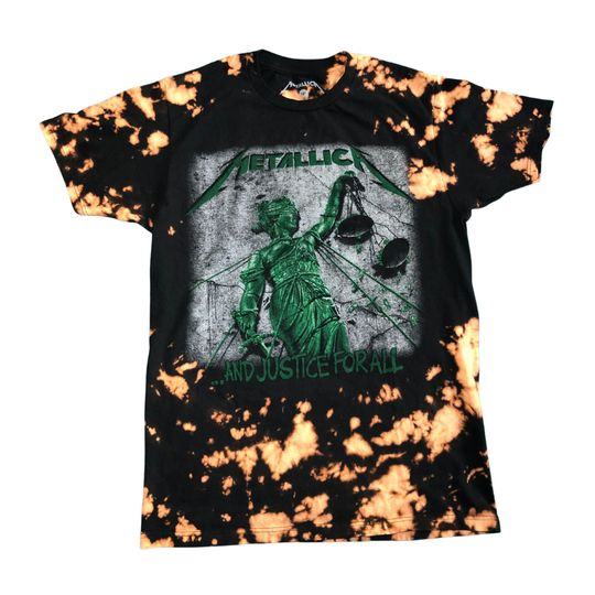 Discover METALLICA - Justice For All T-Shirt - Black / Reverse Tie-Dye T-Shirt - Adult Unisex Sizing - Officially Licensed