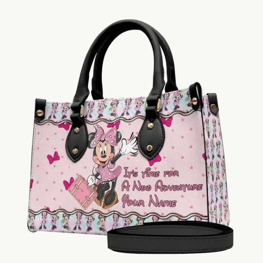 Discover Personalized Minniee Mouse Leather Handbag, Minniee Mouse Women's Leather Bag Gift