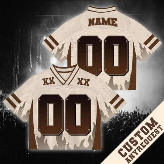 Discover Personalized Name And Number Natural Brown Mesh Croptop Jersey, Game Day Croptop Jersey