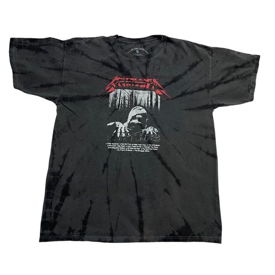 Discover METALLICA - Sandman - Charcoal & Black Wash Tie-Dye Vintage Worn Look - Adult Sizes - Unisex - Officially Licensed