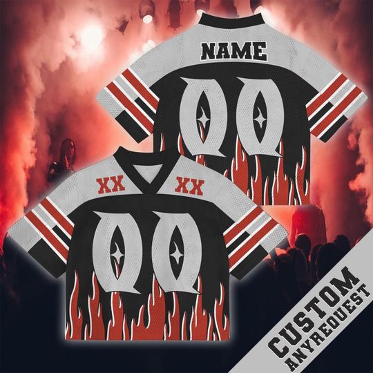 Discover Personalized Name And Number Black And White Mesh Croptop Football Jersey For Women, Custom XX Concert Game Day Croptop Jersey 31725LN40