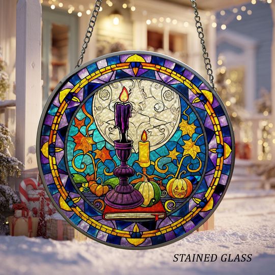 Discover Candle Book Stained Candle Book Acrylic Suncatcher