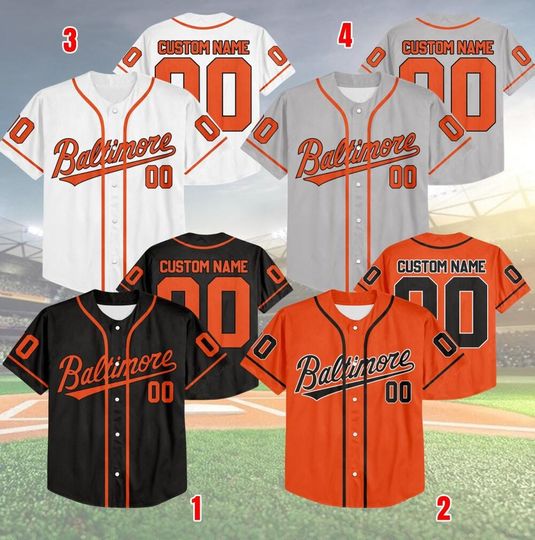 Discover Personalized Baltimore Baseball Team Jersey, Custom Name & Number Baltimore Jersey