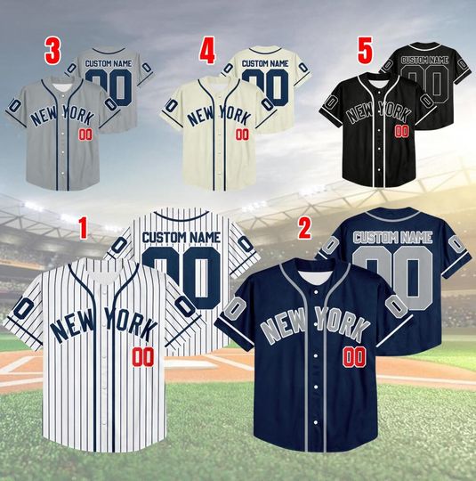Discover Personalized New York Baseball Team Jersey, Custom Name & Number New York Baseball Jersey