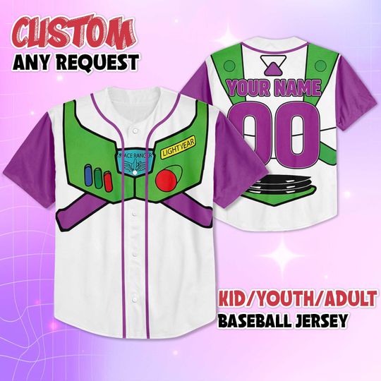 Discover Custom toy stories Buzzz Lightyearr Baseball Jersey, Disneyyy toy stories Buzzz Lightyearr