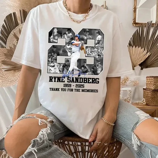 Discover Ryne Sandberg Cubs Legend Baseball T-Shirt - Memorial 1959-2025 Shirt