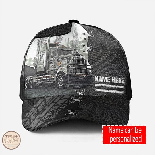 Discover Personalized Truck Driver Baseball Cap, Custom Name Trucker Classic Cap, Truck Cap for Dad