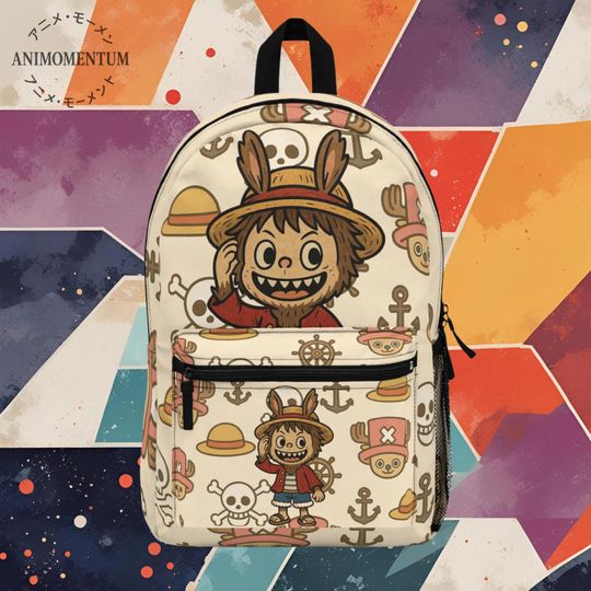 Discover Luffy Labubu Backpack - Anime Inspired Travel Bag, School Pack, Adventure Rucksack