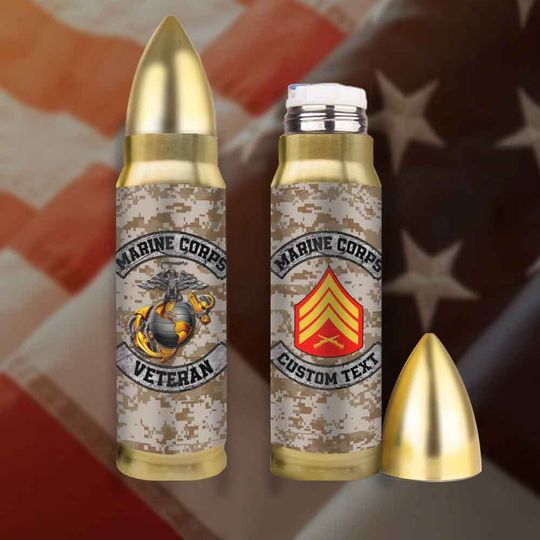 Discover Customized U.S.Marines Veteran Bullet Tumbler