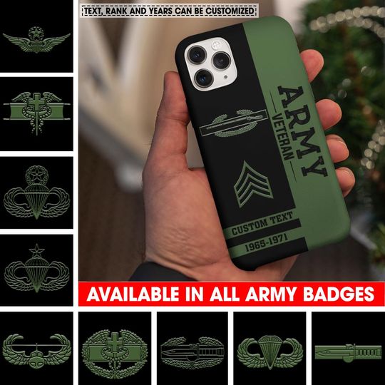 Discover Customized US Army Badges Veteran Proudly Served Phone Case