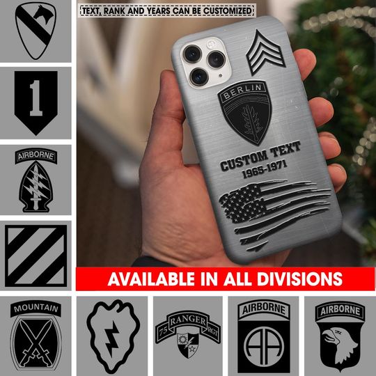 Discover Customized US Army Division Stainless Steel Pattern Phone Case