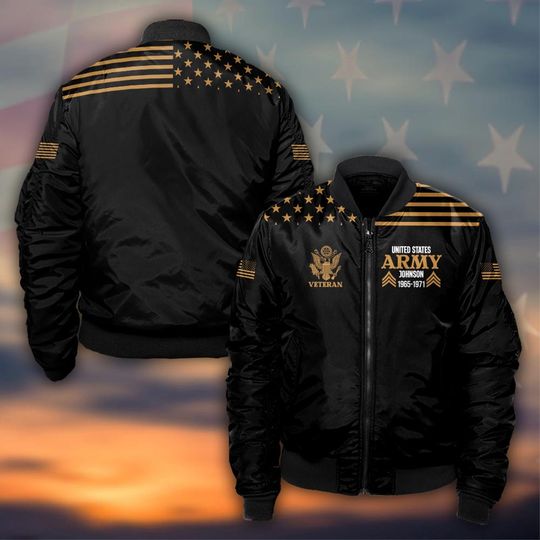 Discover Customized US Veteran Proudly Served #N1096 – Bomber Jacket