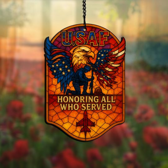 Discover USAF – Honoring All Who Served  Hanging suncatcher ornaments