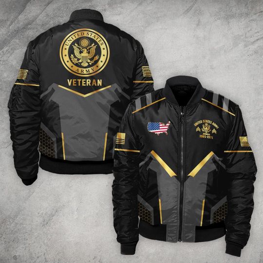 Discover Customized U.S. Veteran Proudly Served Bomber Jacket
