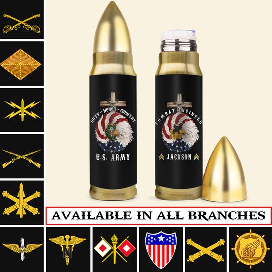 Discover Customized US Army Branches Bullet Tumbler