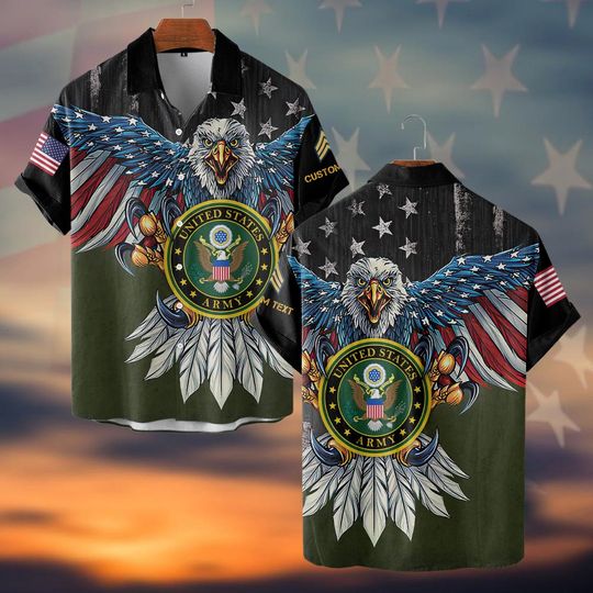 Discover Customized Eagle Veteran 3D Shirts Hawaiian Shirt