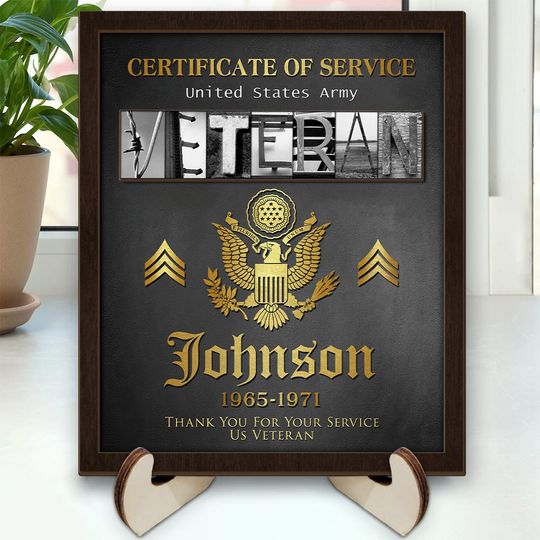 Discover US Veteran Certificate Of Service – Thank You For Your Service