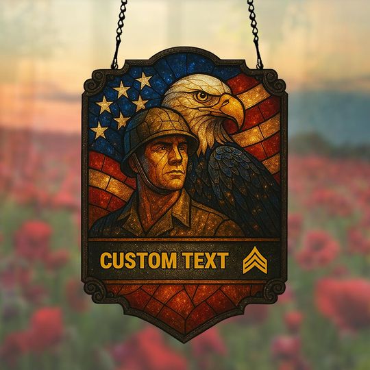 Discover Customized US Veteran: Brothers in Arms  Hanging suncatcher ornaments