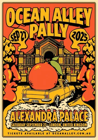 Discover OCEAN ALLEY Tangerine 2025 Tour LONDON Alexandra Palace Poster - Wall Decor