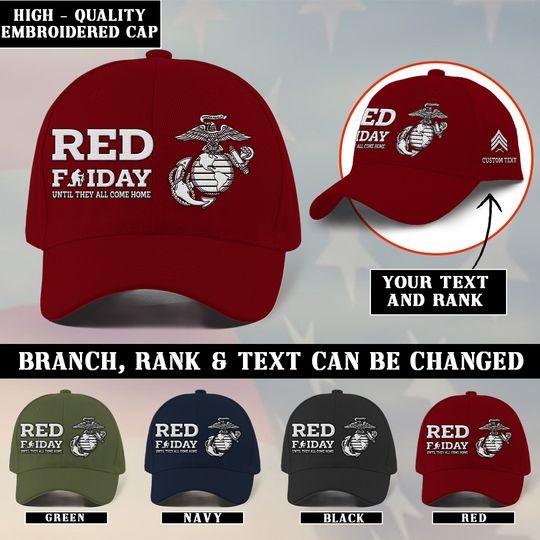 Discover Customized US Marines Veterans Embroidered Baseball Cap