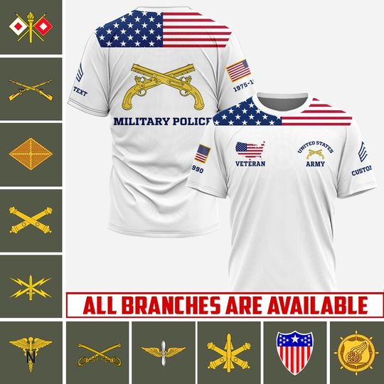 Discover Customized Army Branches 3D Tshirt