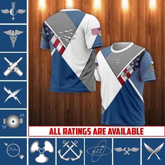 Discover Customized Navy Ratings 3D T-Shirt