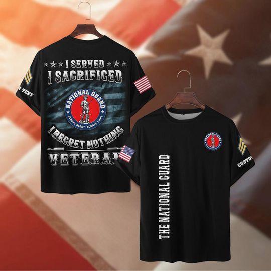 Discover Customized All Other Branches I Served I Sacrificed I Regret Nothing Veteran 3D T-Shirt
