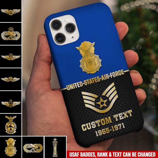 Discover Customized USAF Badges Veteran Proudly Served Phone Case