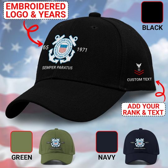 Discover United States Coast Guard Embroidered baseball cap