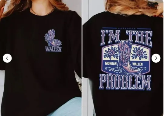 Discover Wallen Western Im The Problem Tour 2025 Two Sided T-Shirt Reprint