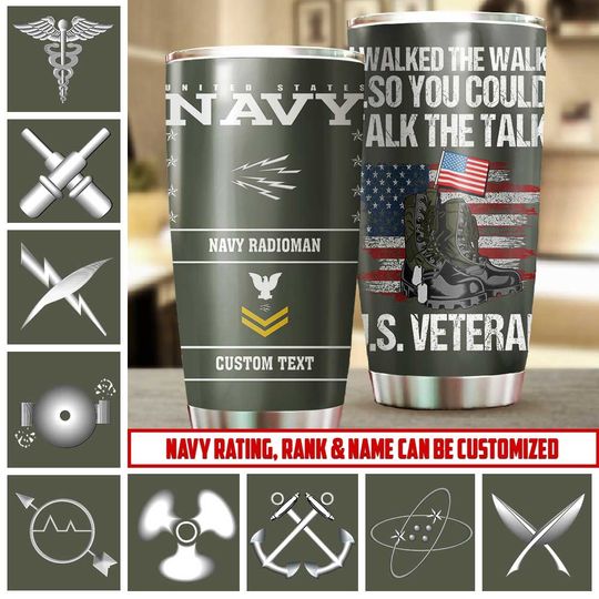 Discover I Walked The Walk So You Could Talk The Talk – Customized Navy Ratings Stainless Steel Tumbler