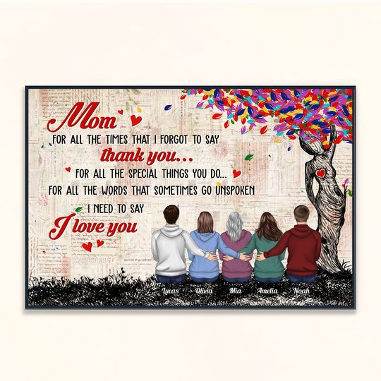 Discover Unspoken Words For Mom - Personalized Poster - Birthday, Mother's Day Gift From Daughter, Son, Grandchildren