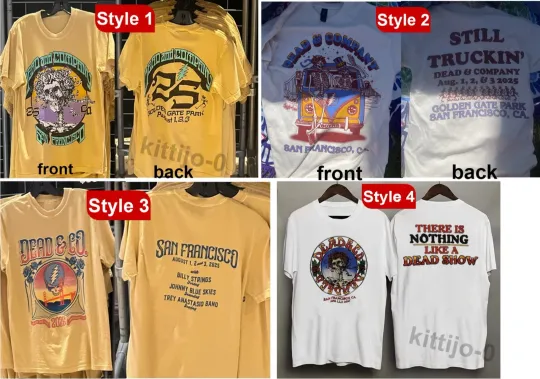 Discover NEW!!! 2025 Dead & Company Golden Gate Park San Francisco 60th reprint T-Shirt