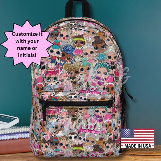 Discover Custom LOL-Inspired Backpack - Cute Doll Collage Print Bookbag for Girls