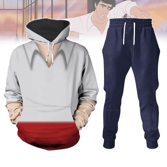 Discover Prince Eric Hoodie Jogger, Little Mermaid Cosplay Suit, Disneybound Outfit for Men, Halloween Costume Tracksuit, Costume Cosplay Outfit