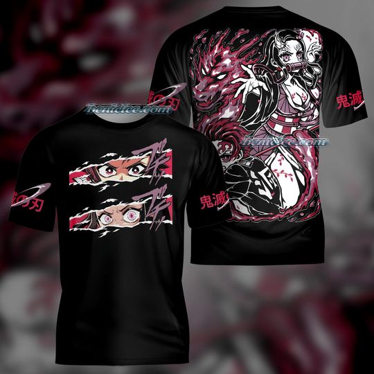 Discover Kamado neko demon Tee 3D, Anime T-Shirt, Anime Waifu Shirt, demon T-Shirt