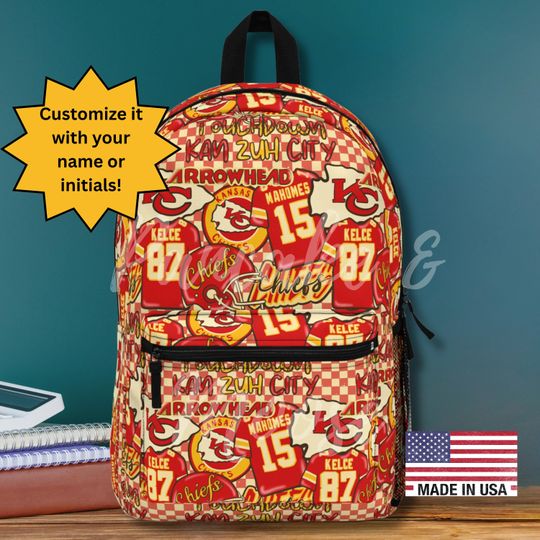 Discover Personalized Kansas City Football Backpack - Game Day Inspired School Bag
