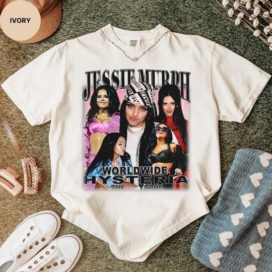 Discover Jessie Murph Worldwide Hysteria The Tour TShirt Vintage, Bootleg Tee, Jessie Murph Concert Music 2025