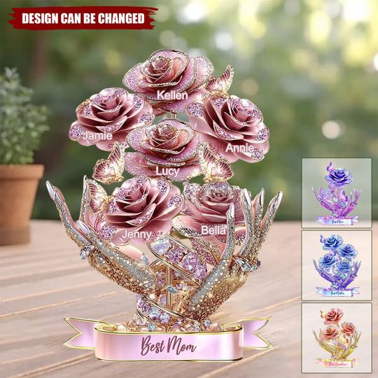 Discover Beautiful Roses Gift For Mom, Grandma - Personalized Mother Custom Shaped Acrylic Plaque