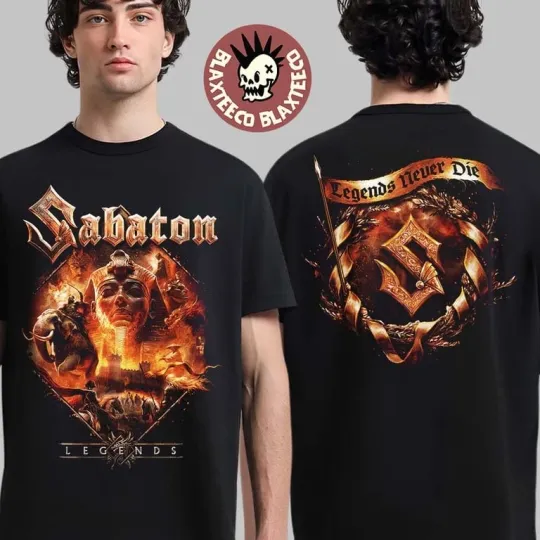 Discover Sabaton Legends Album Merch Cover Legends Never Die Two Sided T-Shirt