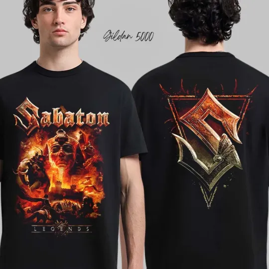 Discover Sabaton Legends Cover S Shield Logo Two Sided T-Shirt